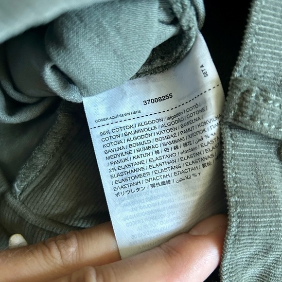 Mango Olive Green Corduroy Boot Cut Pants Size 2 - Picture 5 of 11